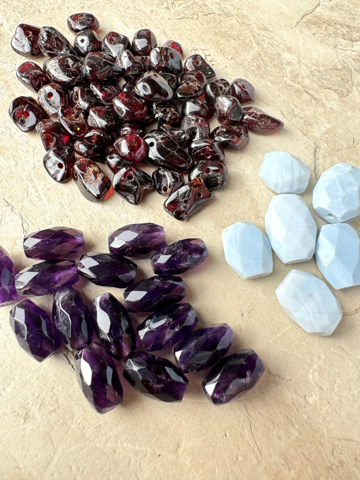 CLOSEOUT LOT of Mixed Gemstone Beads Amethyst Blue Opal