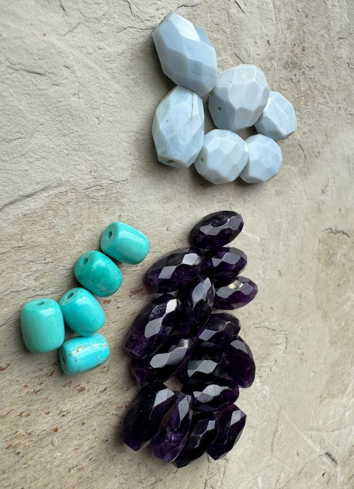 CLOSEOUT LOT of Mixed Gemstone Beads Turquoise,Blue Opal