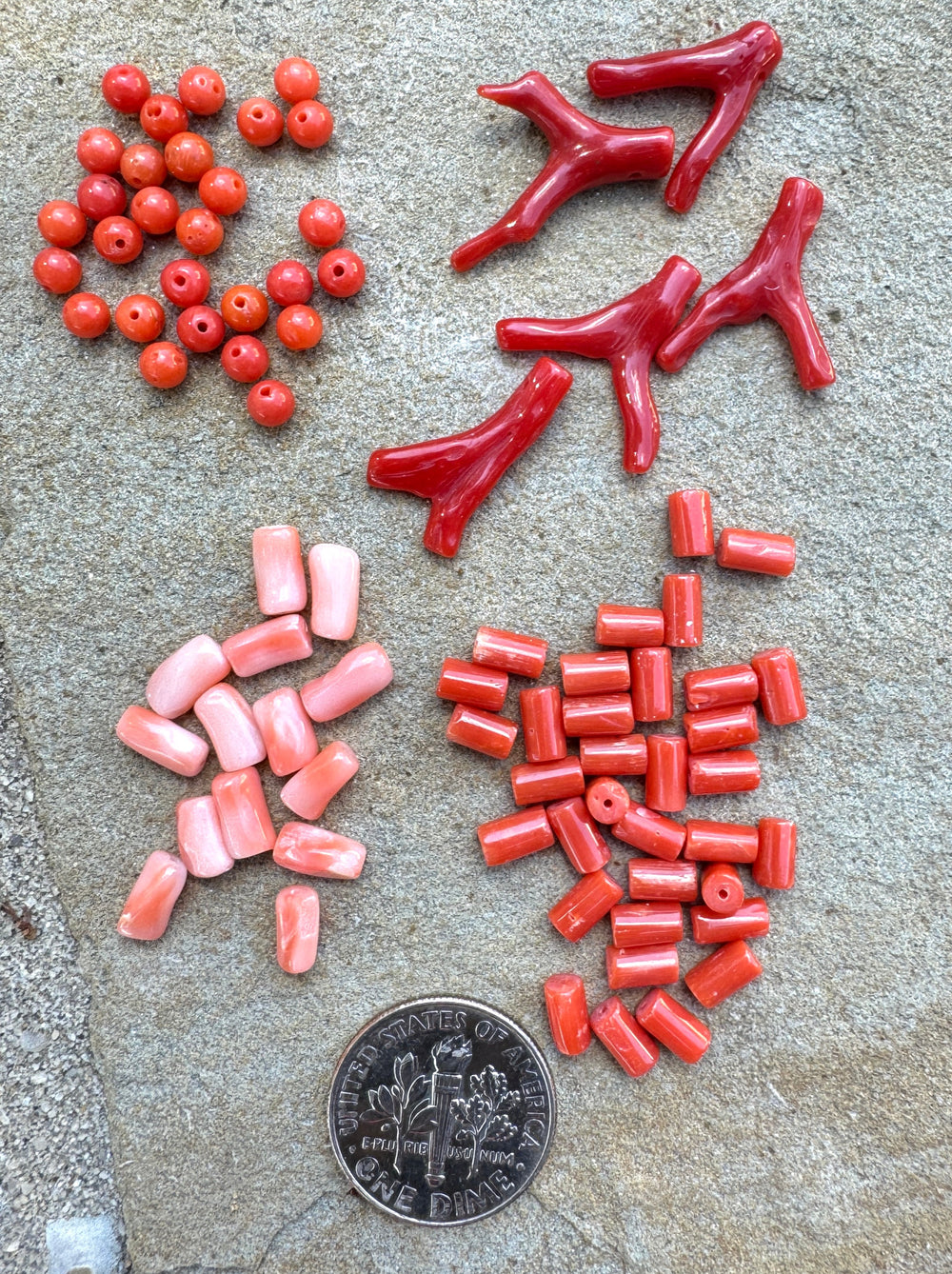 CLOSEOUT LOT of Natural Coral Beads - Mixed Lots