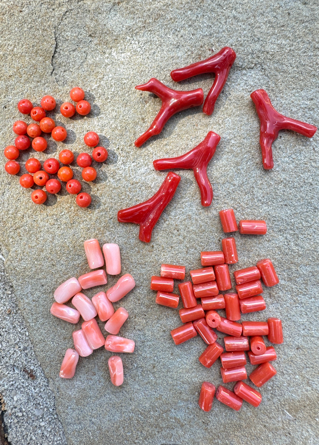 CLOSEOUT LOT of Natural Coral Beads - Mixed Lots