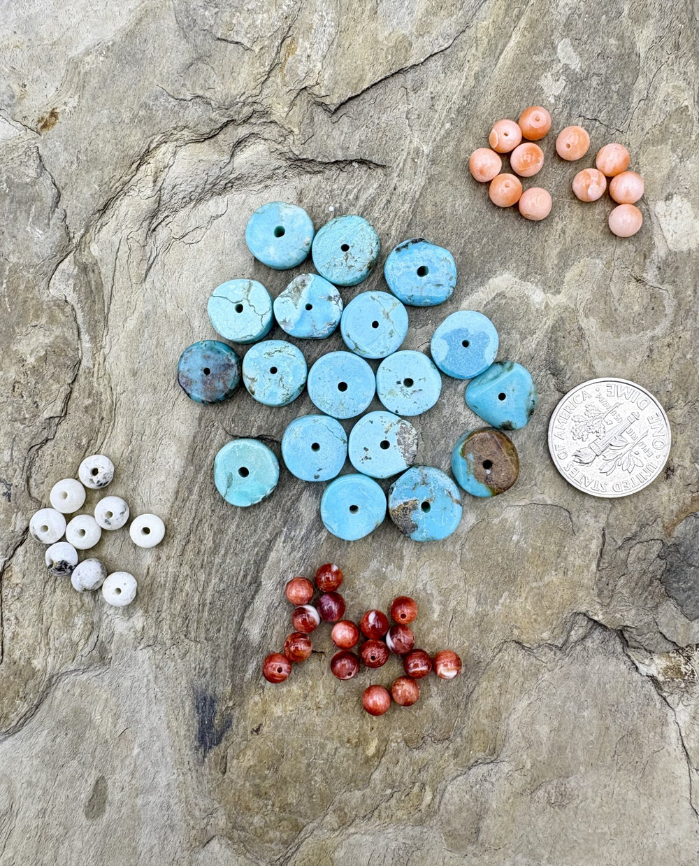 CLOSEOUT LOT of Premium Beads Pink Coral and Turquoise