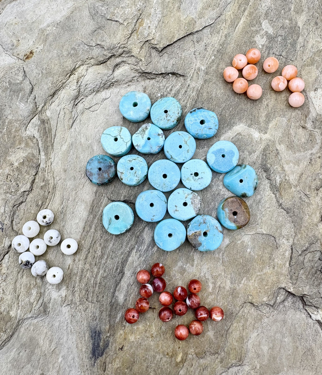 CLOSEOUT LOT of Premium Beads Pink Coral and Turquoise