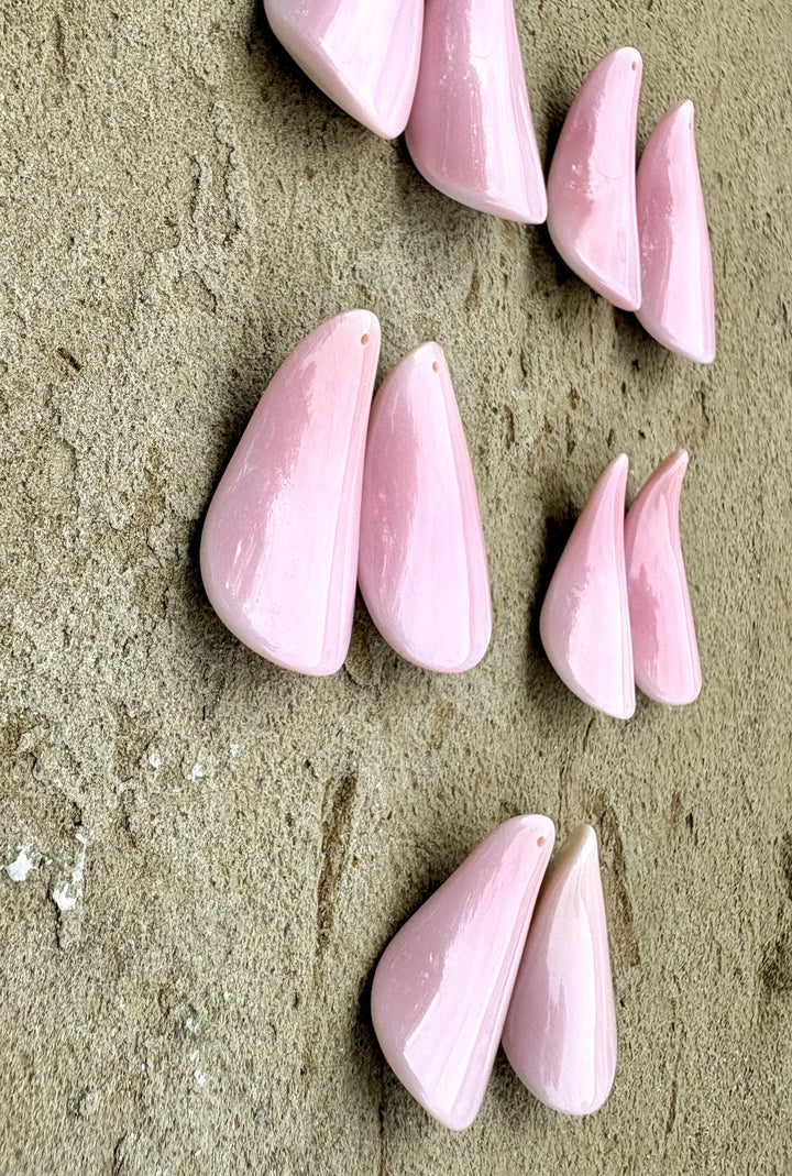 Conch Shell Slice Earring Bead Pairs Approximately 23x37mm