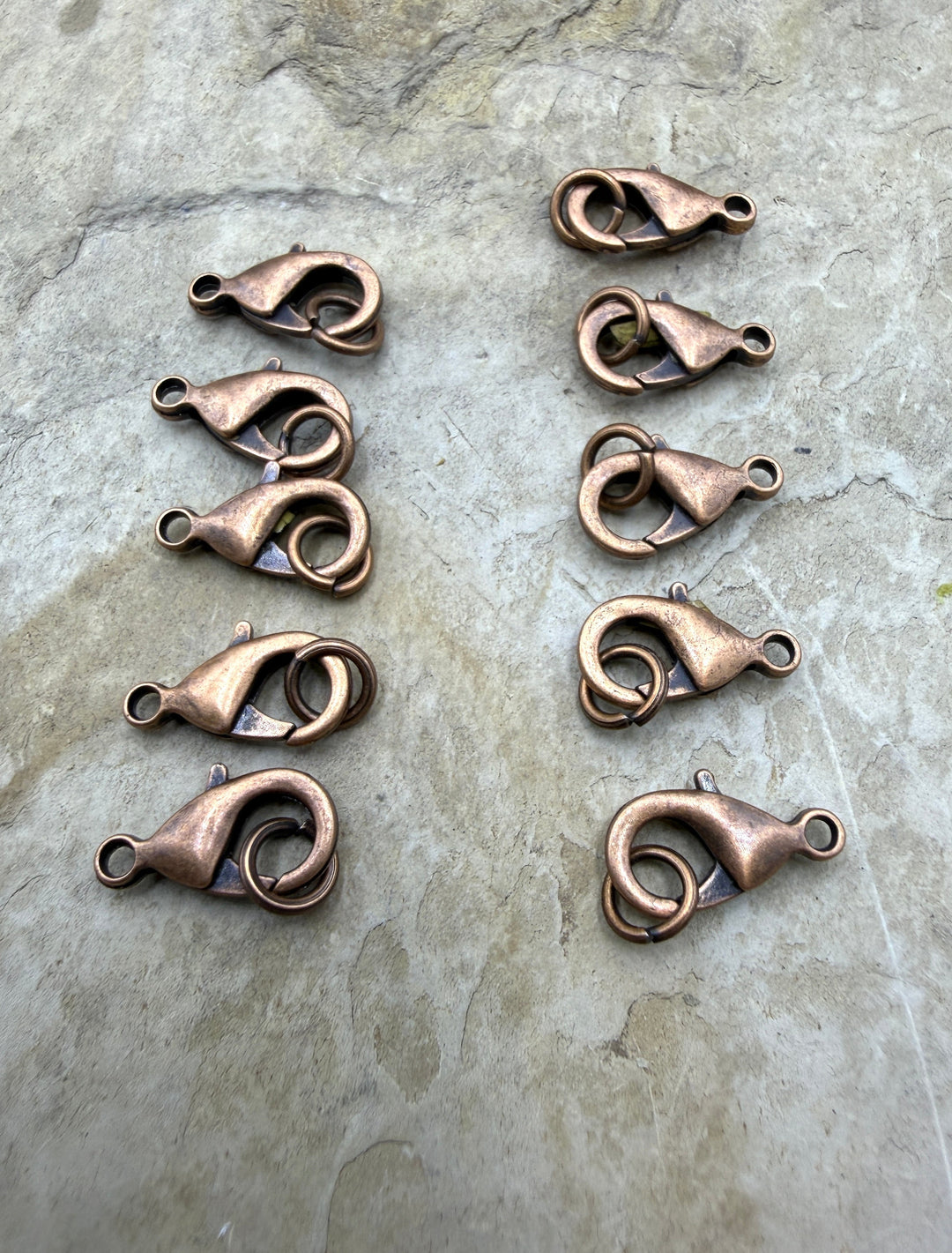 Copper BIG Lobster Claw Clasp with Jump Ring Pack of 5