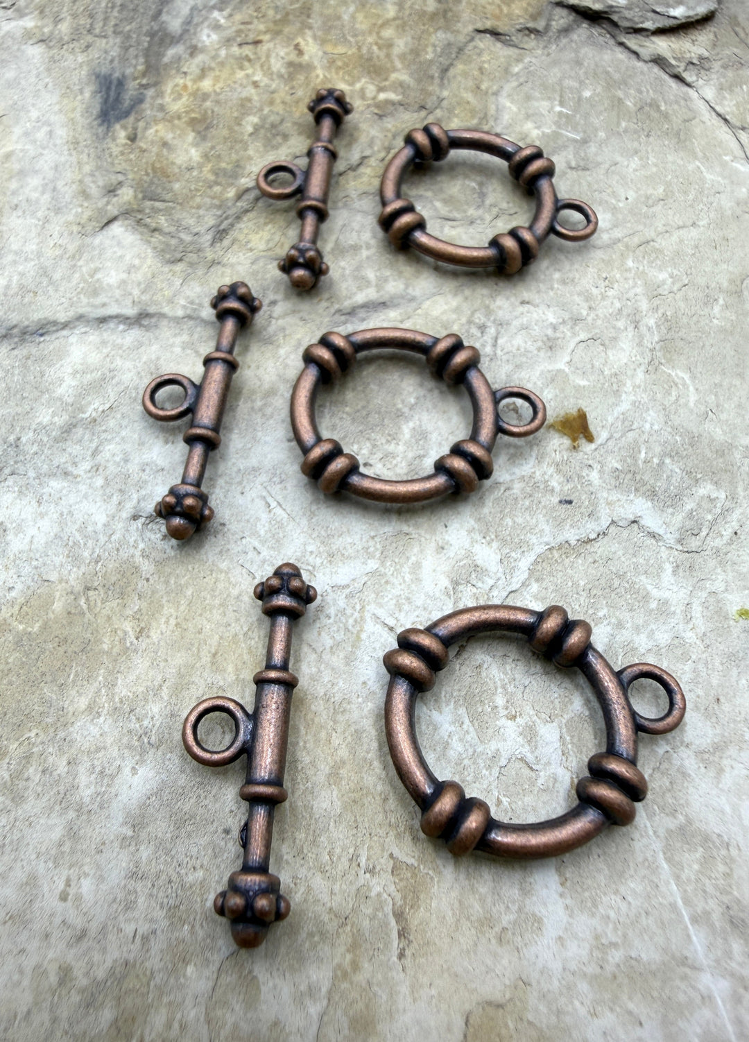 Copper BIG Toggle Clasp Set Pack of 3 Clasp Sets - Jewelry