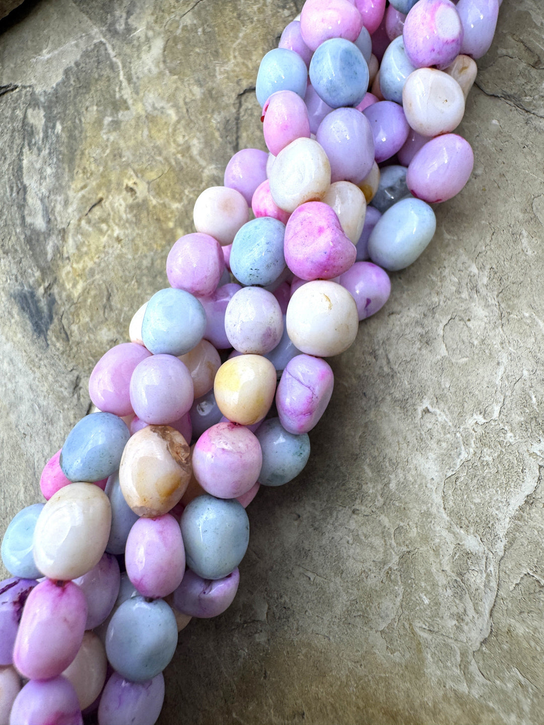Cotton Candy Opal (Dyed) Mixed Pastel Color 6 8mm Rounded
