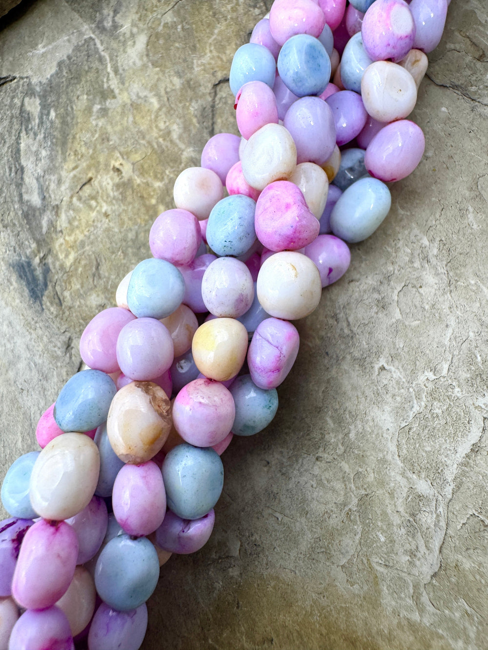 Cotton Candy Opal (Dyed) Mixed Pastel Color 6 8mm Rounded