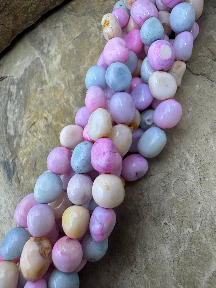 Cotton Candy Opal (Dyed) Mixed Pastel Color 6 8mm Rounded