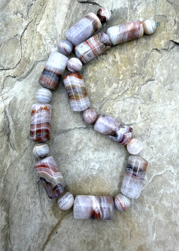 Crazy Lace Agate Designer bead Strand 10x20mm Barrels