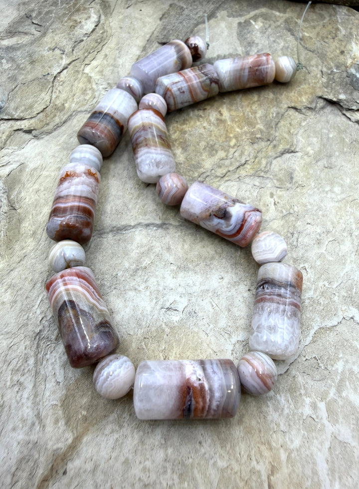 Crazy Lace Agate Designer bead Strand 10x20mm Barrels