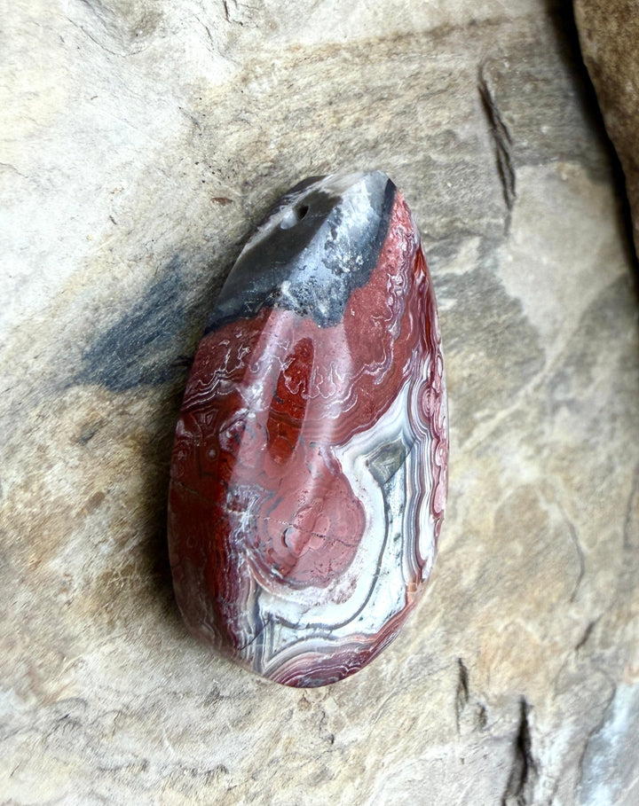 Crazy Lace Agate (Mexico) BIG Focal Pendant Bead 23x34x10mm