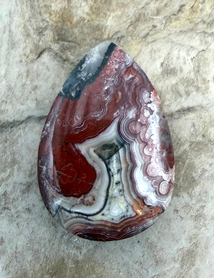 Crazy Lace Agate (Mexico) BIG Focal Pendant Bead 23x34x10mm