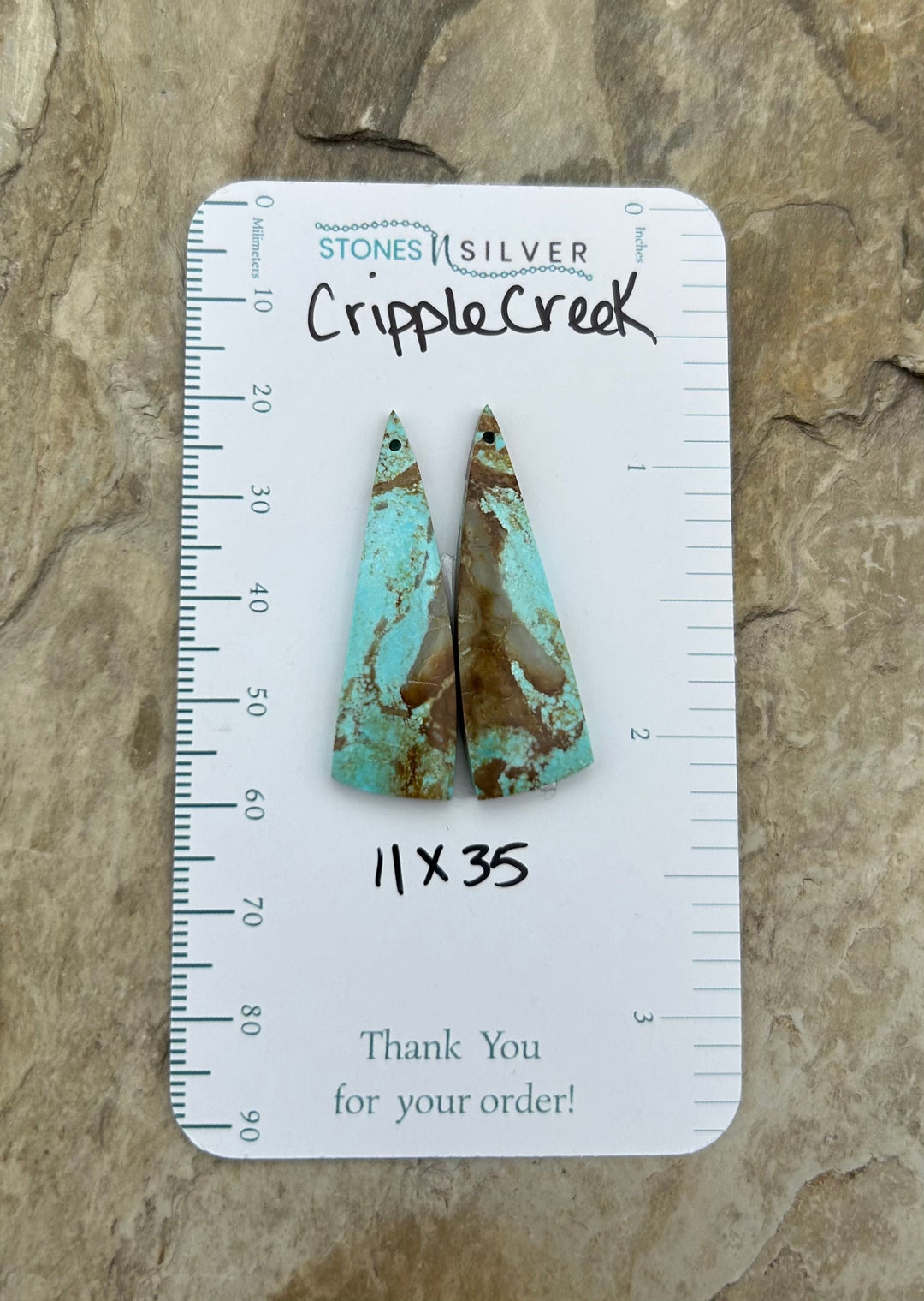 Cripple Creek Turquoise (Colorado) Matching Earring Slab