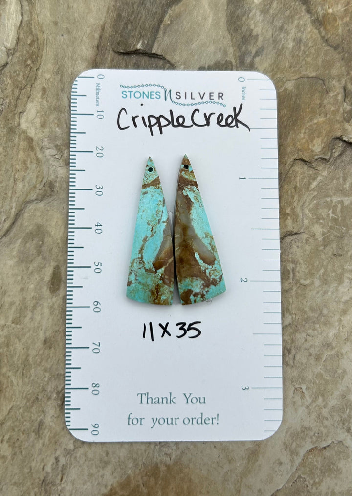 Cripple Creek Turquoise (Colorado) Matching Earring Slab