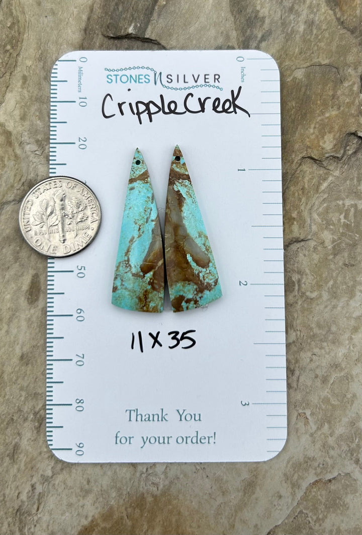 Cripple Creek Turquoise (Colorado) Matching Earring Slab