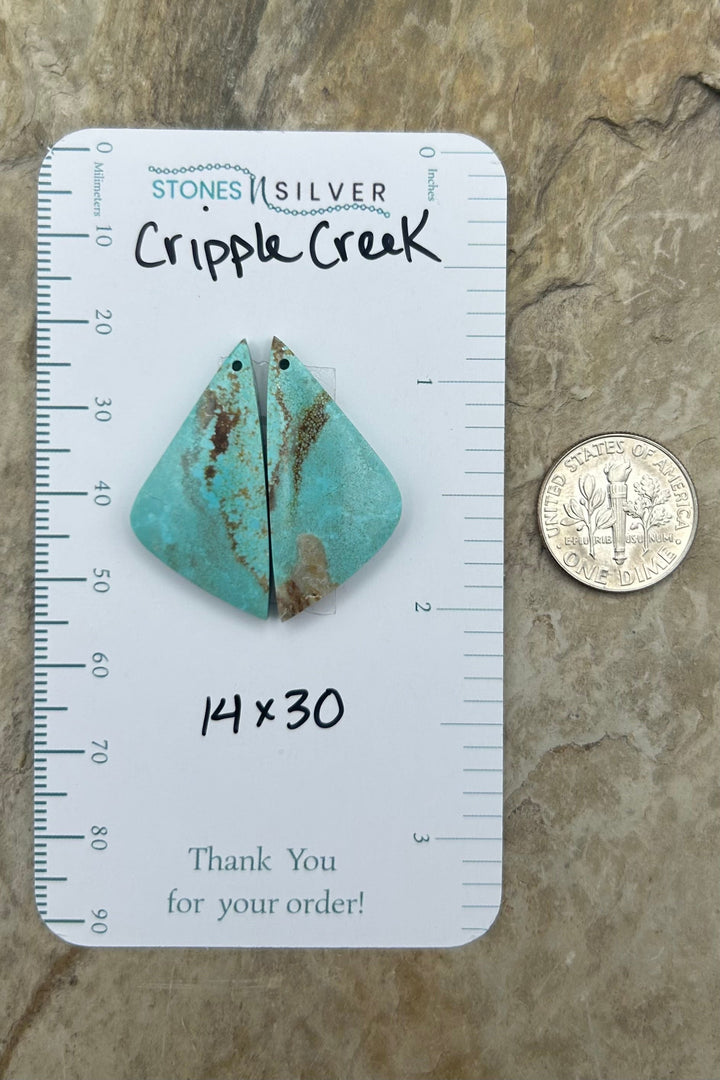 Cripple Creek Turquoise (Colorado) Matching Earring Slab