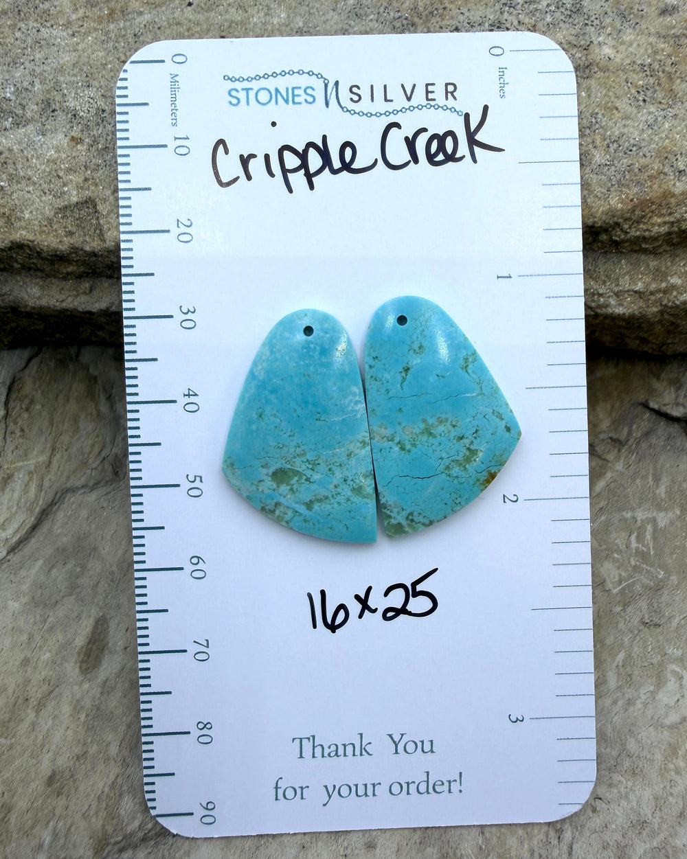 Cripple Creek Turquoise (Colorado) Matching Earring Slab