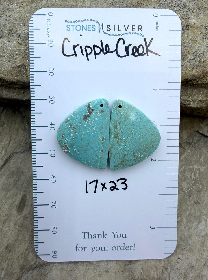 Cripple Creek Turquoise (Colorado) Matching Earring Slab