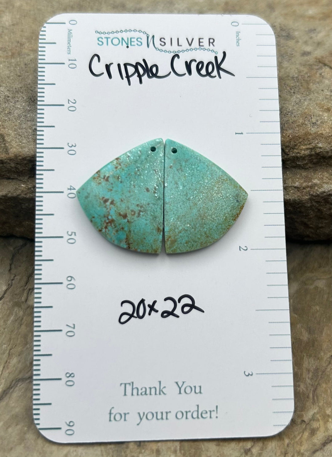 Cripple Creek Turquoise (Colorado) Matching Earring Slab