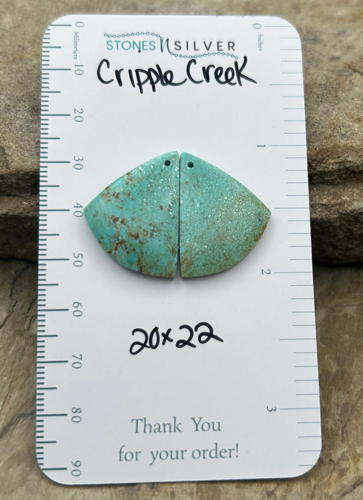 Cripple Creek Turquoise (Colorado) Matching Earring Slab