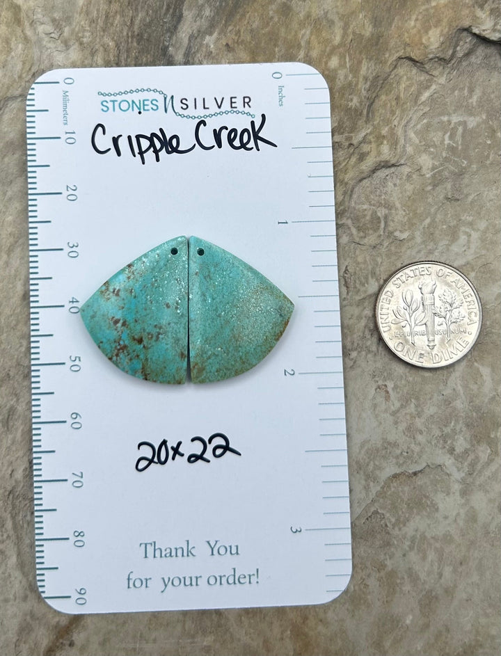 Cripple Creek Turquoise (Colorado) Matching Earring Slab