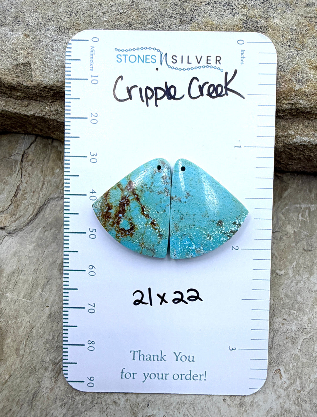Cripple Creek Turquoise (Colorado) Matching Earring Slab