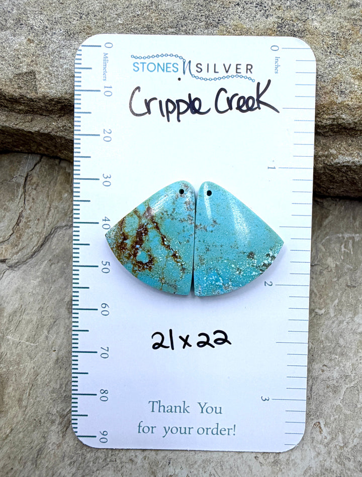 Cripple Creek Turquoise (Colorado) Matching Earring Slab