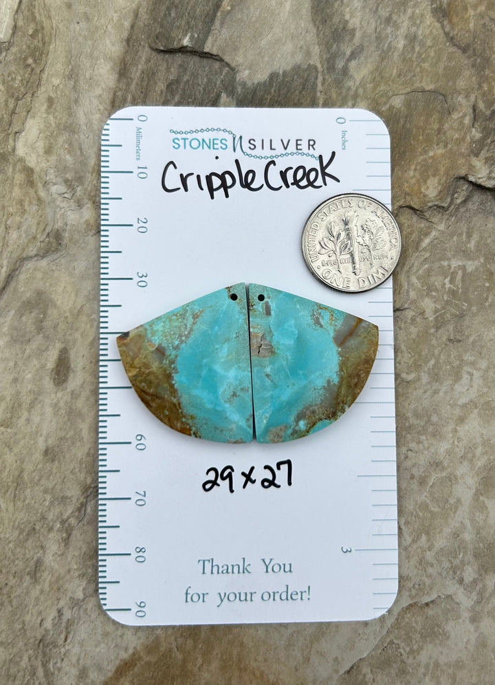 Cripple Creek Turquoise (Colorado) Matching Earring Slab