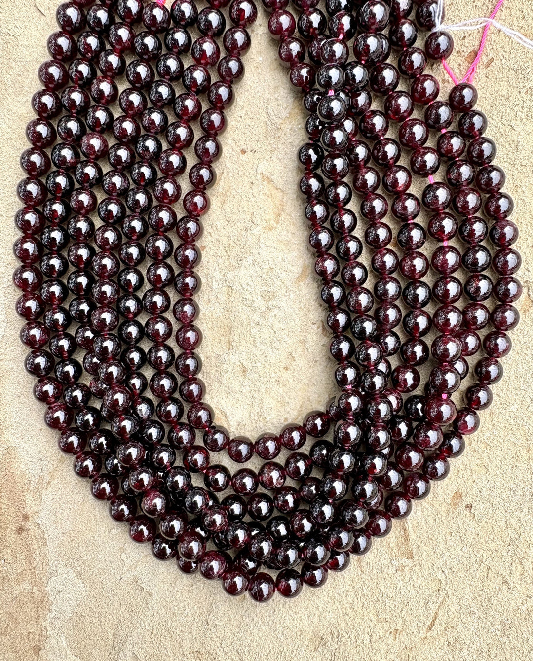 Dark Red Garnet 8mm Round Beads 16 inch Strand - Garnet