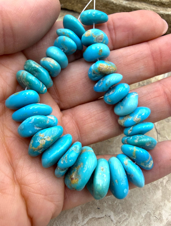 Deep Blue Sleeping Beauty Turquoise (AZ) Smooth Nugget Bead