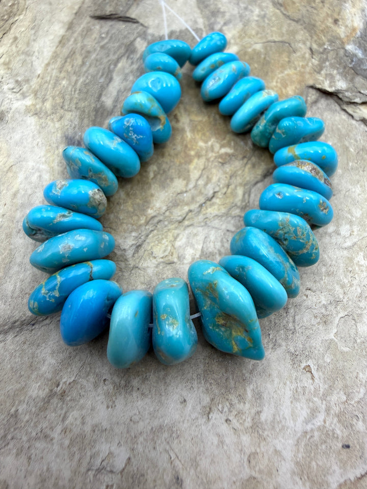 Deep Blue Sleeping Beauty Turquoise (AZ) Smooth Nugget Bead