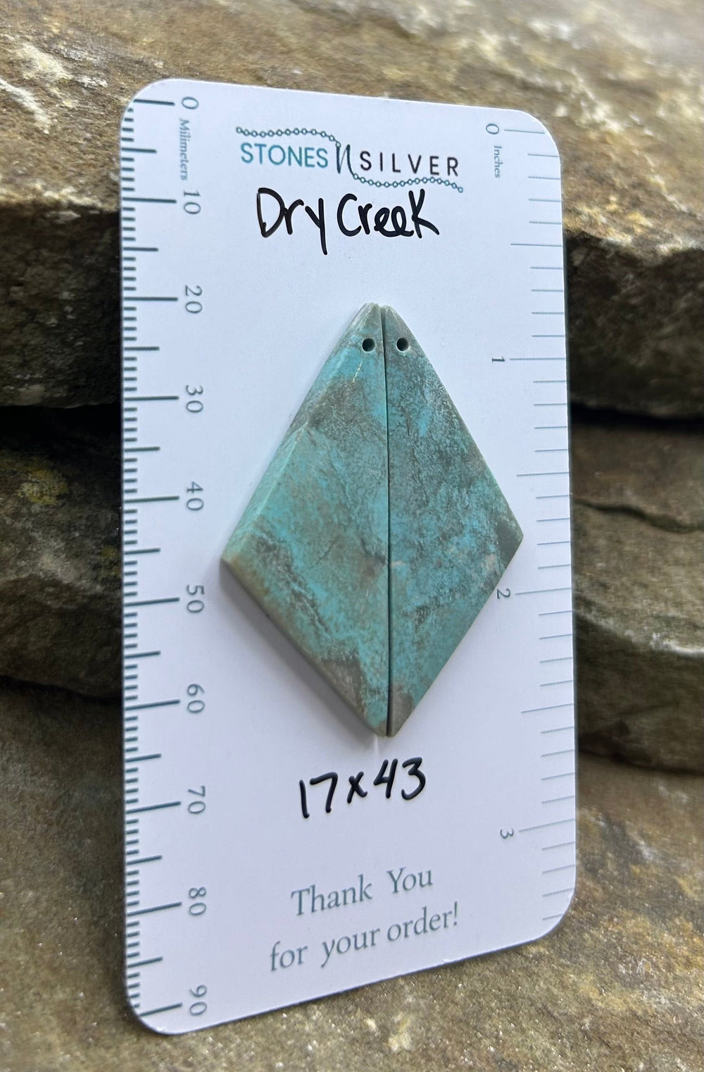 Dry Creek Turquoise (Nevada) Earring Slab Bead Pair 17x43mm