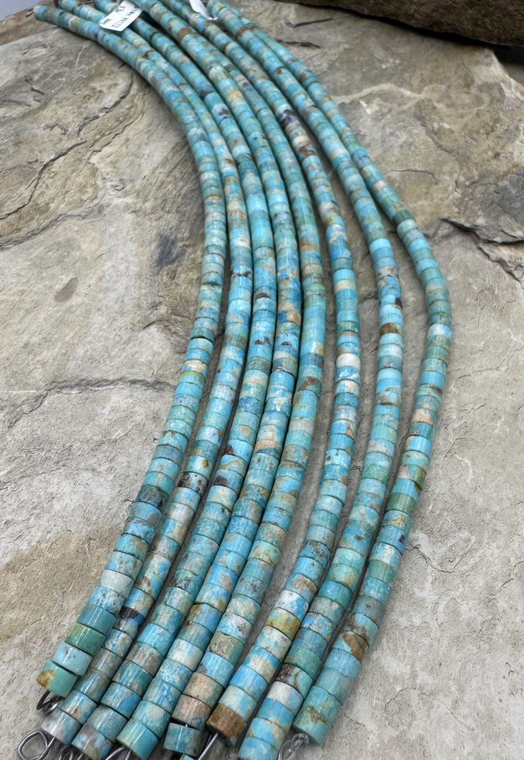 Elisa (Mex) Turquoise 4mm Heishi Beads 8 Inch Strand
