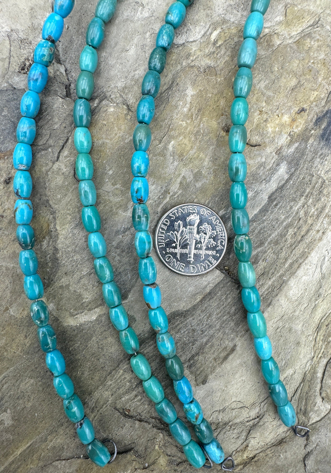 Elisa (Mexico) Turquoise 4x6mm Rice Beads (8 inch Strand)