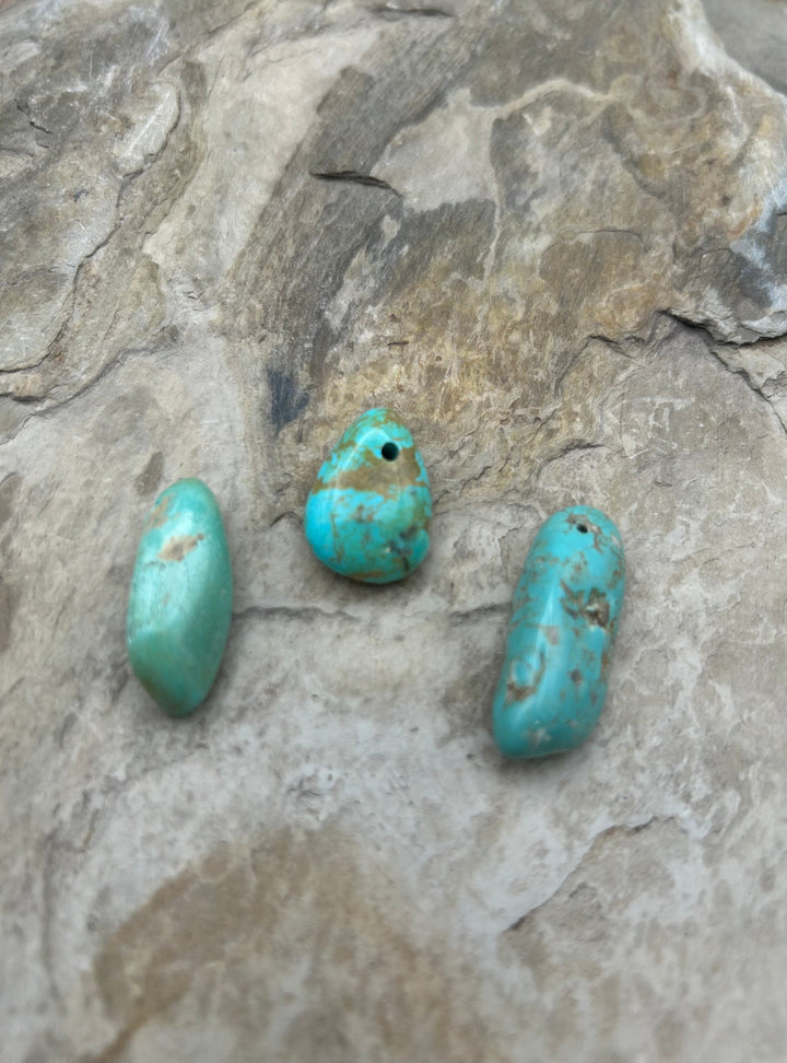 Elisa Turquoise (Mexico) Large Hole Bead Set Lot of 3 beads