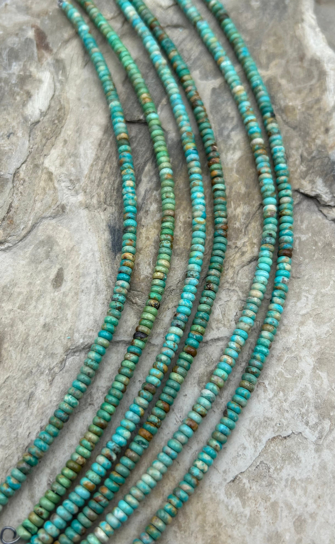 Elisa Turquoise (Mexico) Rondelle Beads 4mm 8 Inch Strand