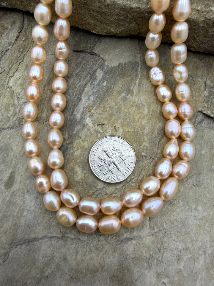 Estate Collection Special; Shimmery Peach Oval Freshwater