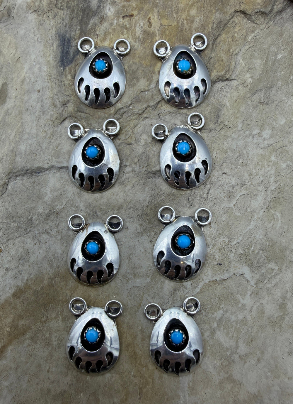 Estate Sterling Silver and American Turquoise Shadow Box