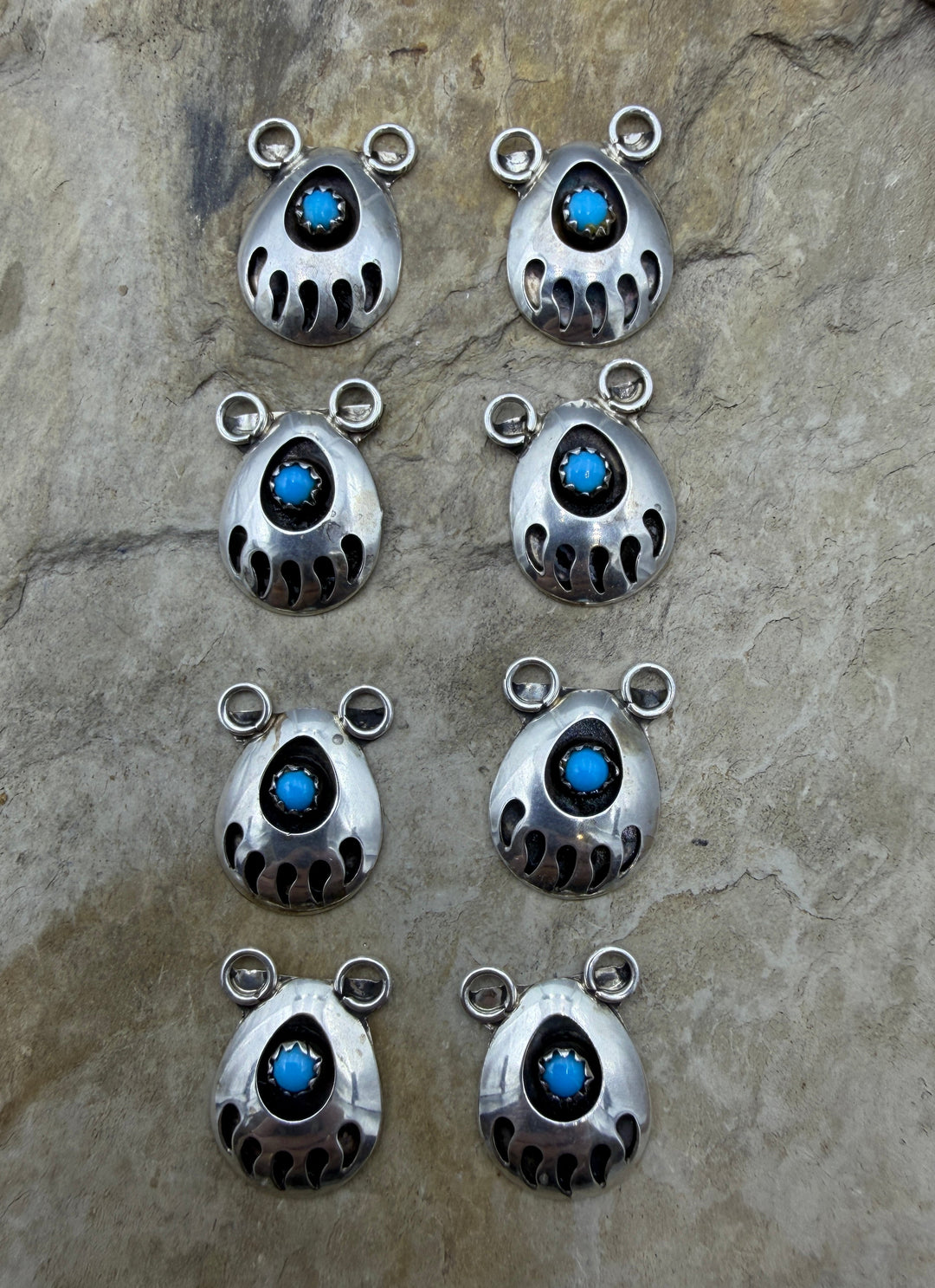 Estate Sterling Silver and American Turquoise Shadow Box