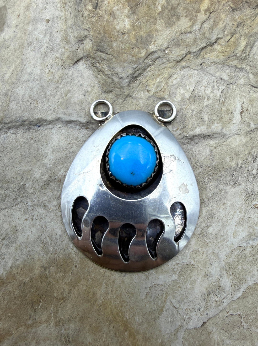 Estate Sterling Silver and American Turquoise Shadow Box