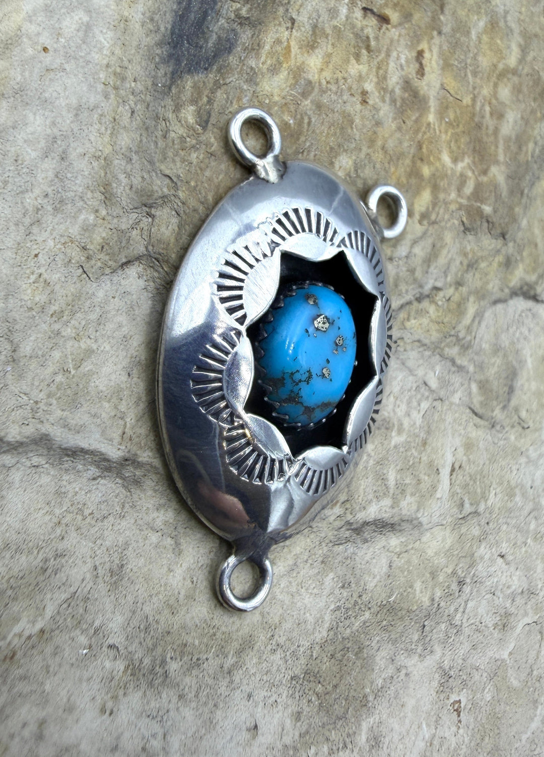 Estate Sterling Silver and American Turquoise Shadow Box