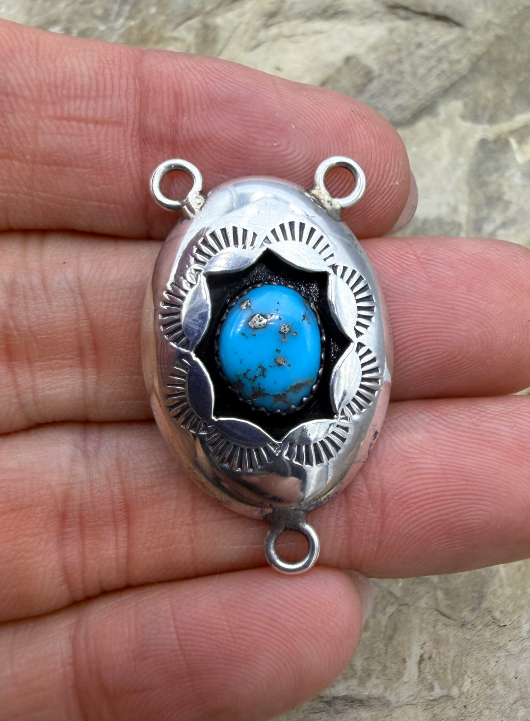 Estate Sterling Silver and American Turquoise Shadow Box