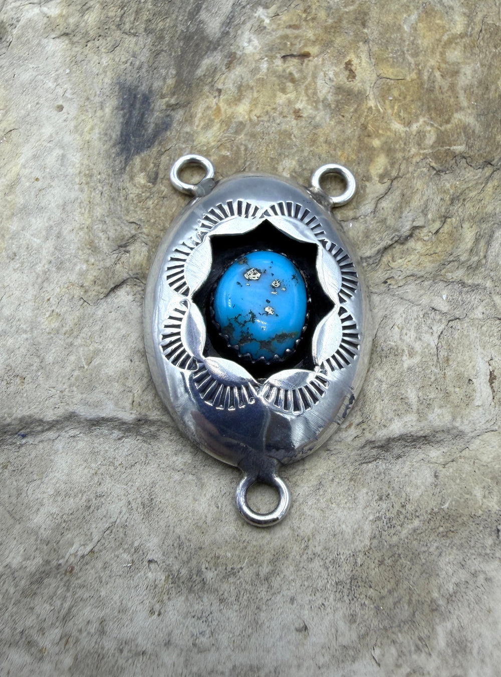 Estate Sterling Silver and American Turquoise Shadow Box