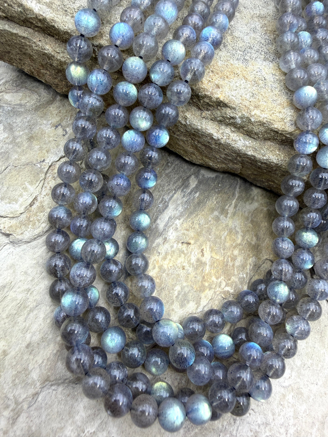 Flashy Labradorite 7mm Round Beads 16 Inch Strand/60-62