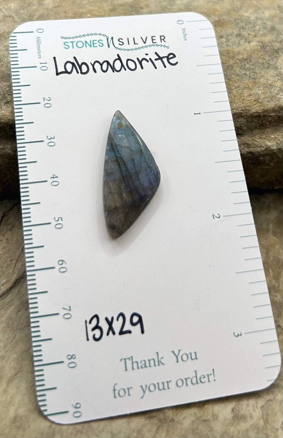 Flashy Labradorite Focal Pendant Bead 13x29mm - Labradorite