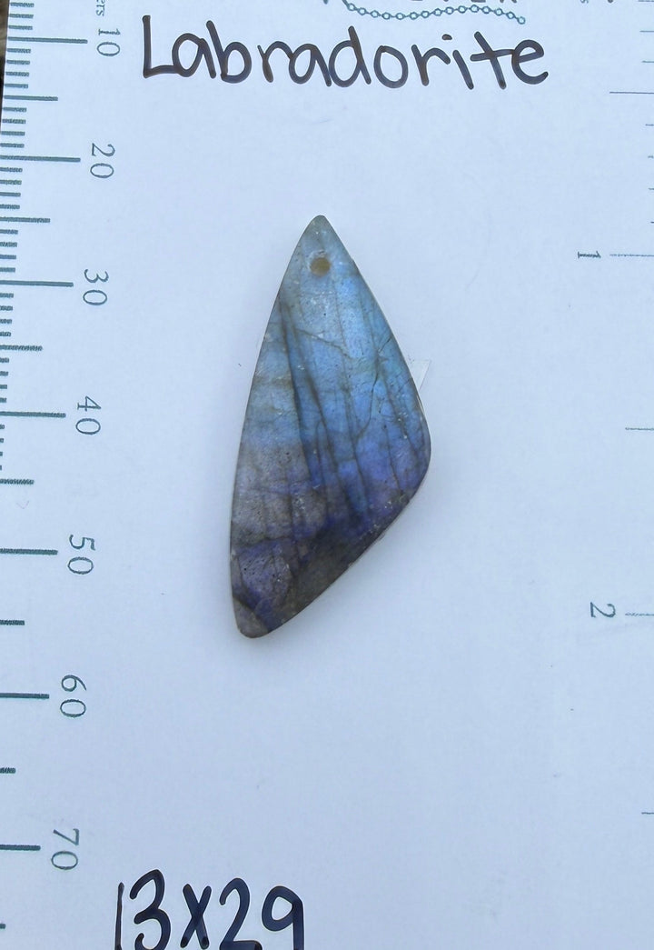 Flashy Labradorite Focal Pendant Bead 13x29mm - Labradorite
