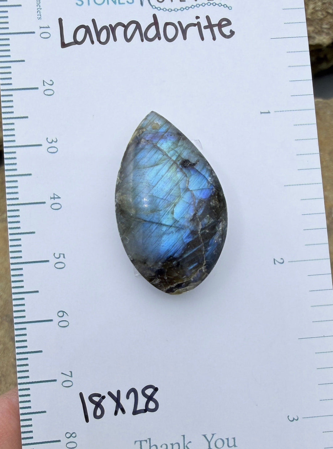 Flashy Labradorite Focal Pendant Bead 18x28mm - Labradorite