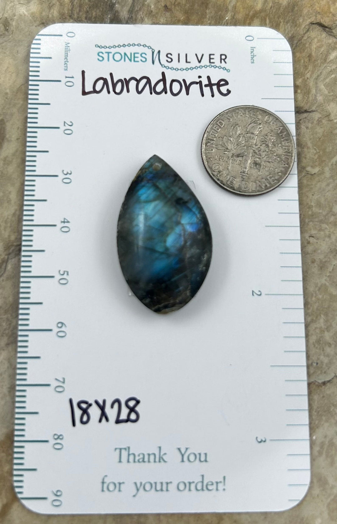 Flashy Labradorite Focal Pendant Bead 18x28mm - Labradorite