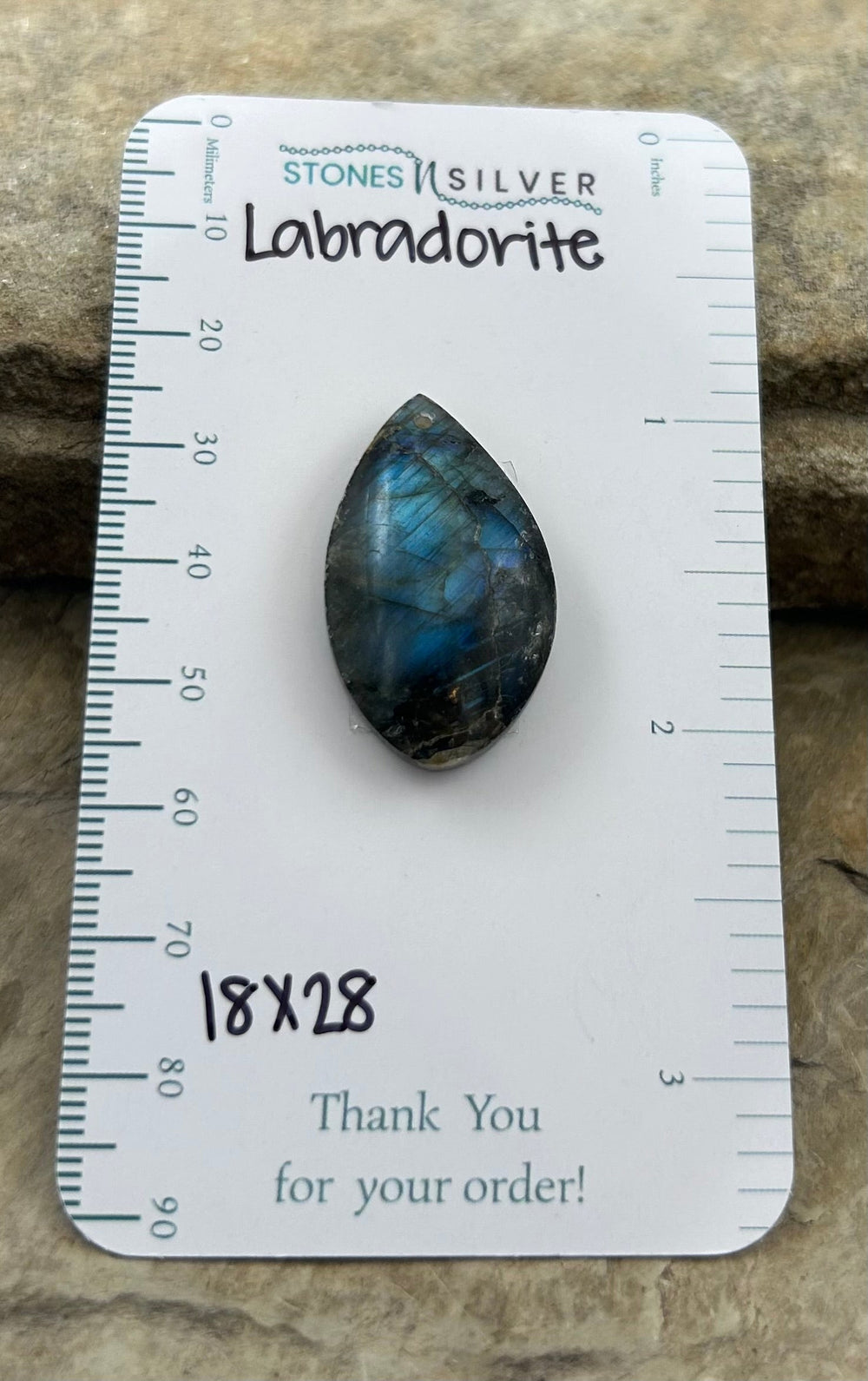 Flashy Labradorite Focal Pendant Bead 18x28mm - Labradorite