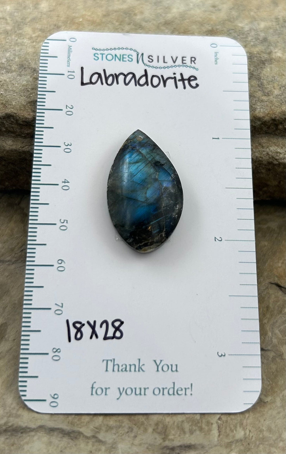 Flashy Labradorite Focal Pendant Bead 18x28mm - Labradorite